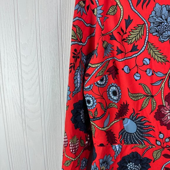 Loft Red floral dress size 8 - Picture 3 of 6